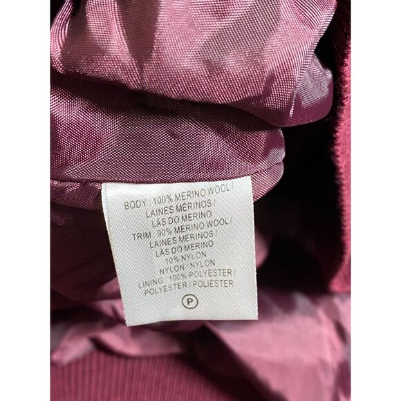 Fairway & Greene Italian Merino Wool Burgundy Quarter Zip Sweater Size Medium - Picture 4 of 16